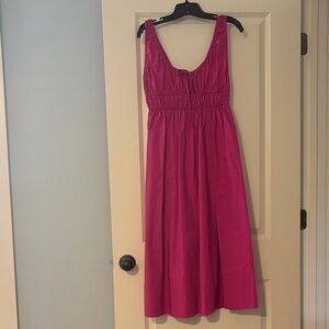 En Saison Sleeveless Fuchsia Dress with Scoop Neckline